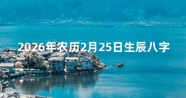 2026年农历2月25日生辰八字