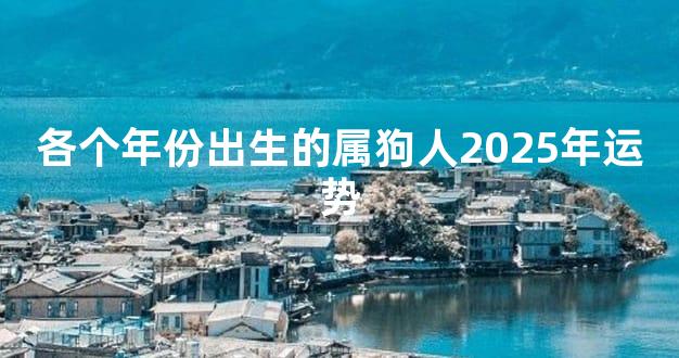 各个年份出生的属狗人2025年运势