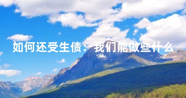 如何还受生债：我们能做些什么