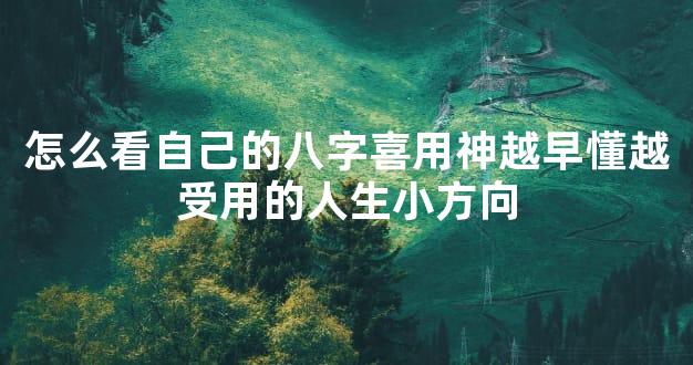 怎么看自己的八字喜用神越早懂越受用的人生小方向