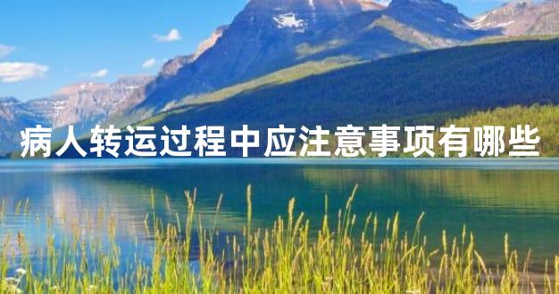 病人转运过程中应注意事项有哪些