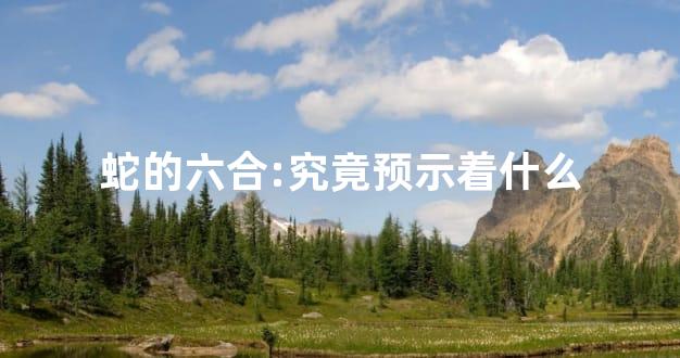 蛇的六合:究竟预示着什么