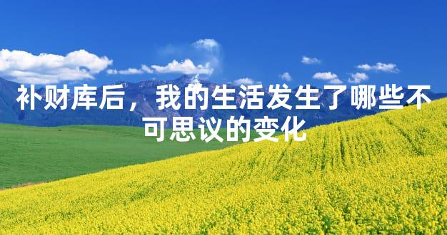 补财库后，我的生活发生了哪些不可思议的变化